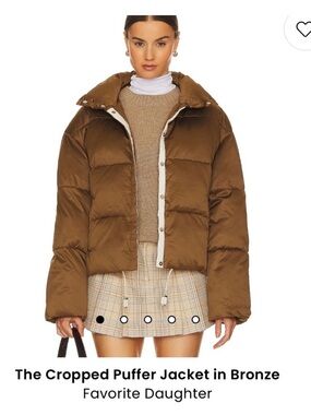 The Cropped Puffer Jacket in Bronze Favorite Daughter